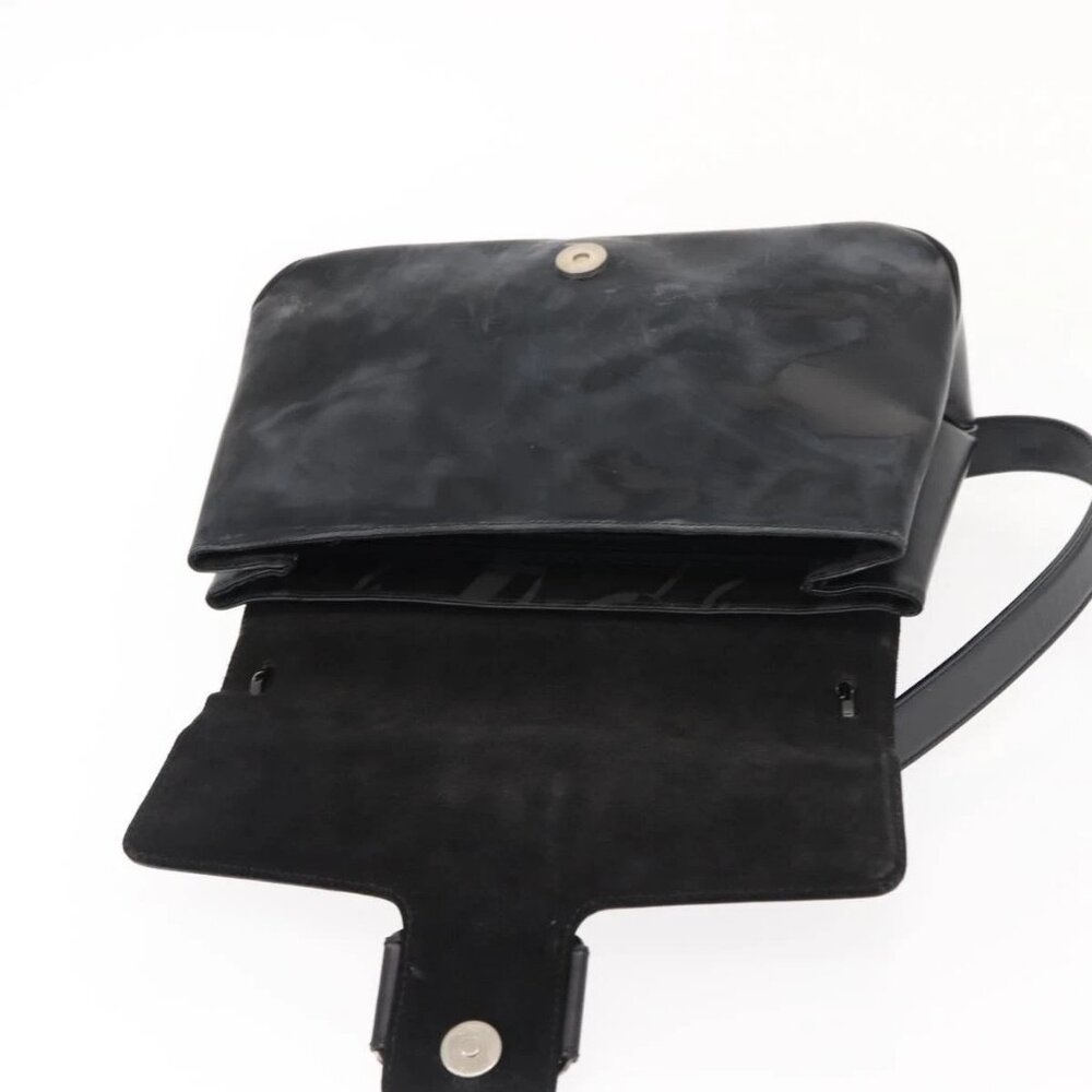Salvatore Ferragamo Vala Shoulder Bag Leather Black Silver Auth gh1115 - Picture 11 of 16